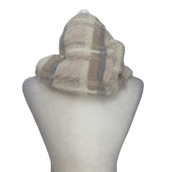 Anthropologie Ampato Twisted Infinity Cowl Scarf NWT in Cream Grey Caramel - Picture 3 of 10
